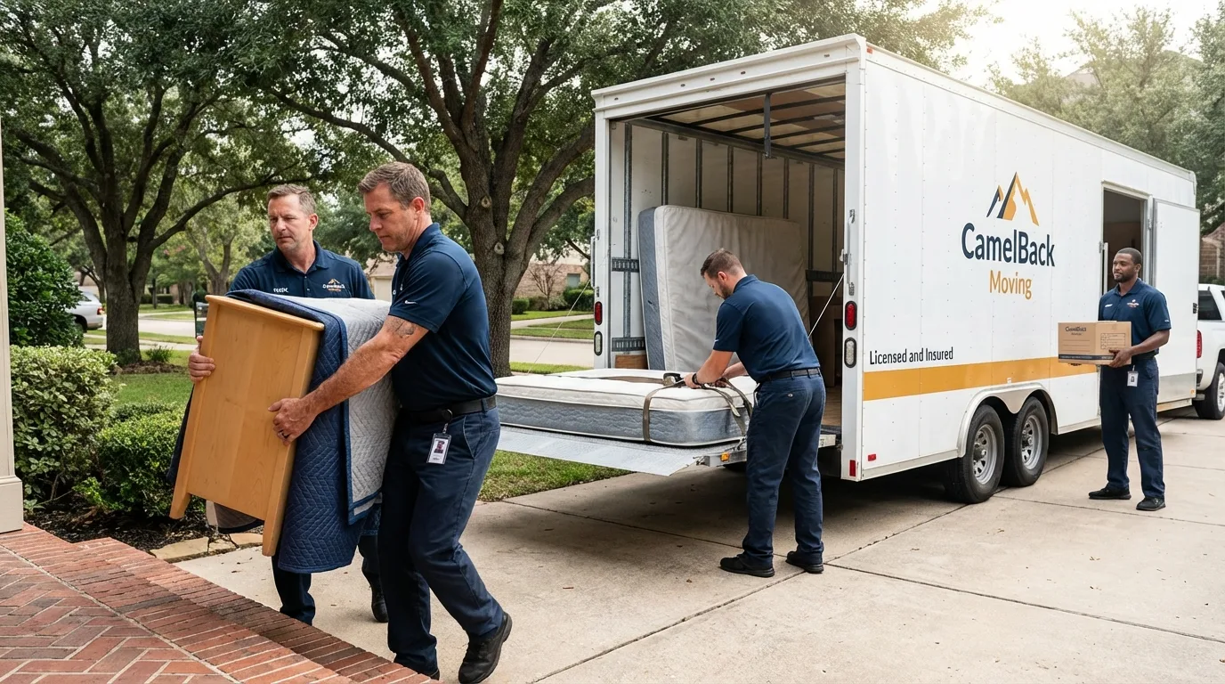 Crew loading residential truck for cross-state move from Barrackville, WV