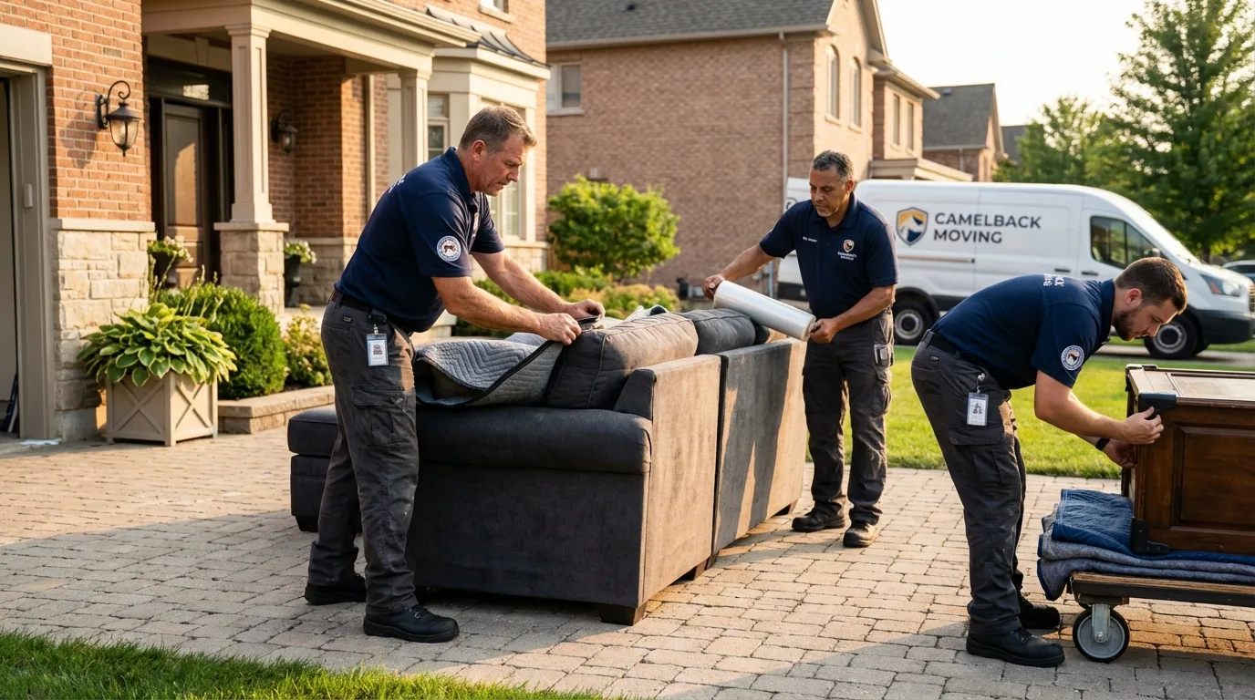 Large estate moving crew wrapping furniture in Barrackville, WV
